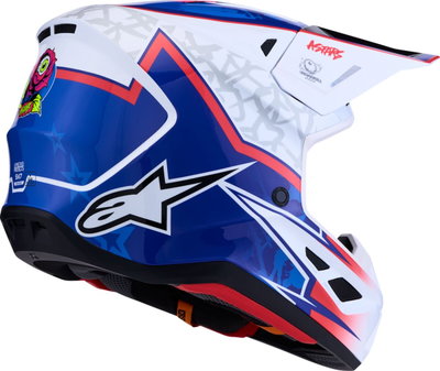HELMET SM7 BLASTER WHT/BLU/RED