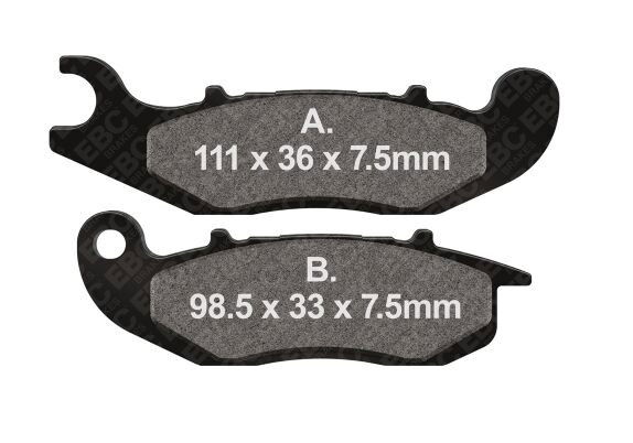 BRAKE PAD SINTERED HH FT RIGHT