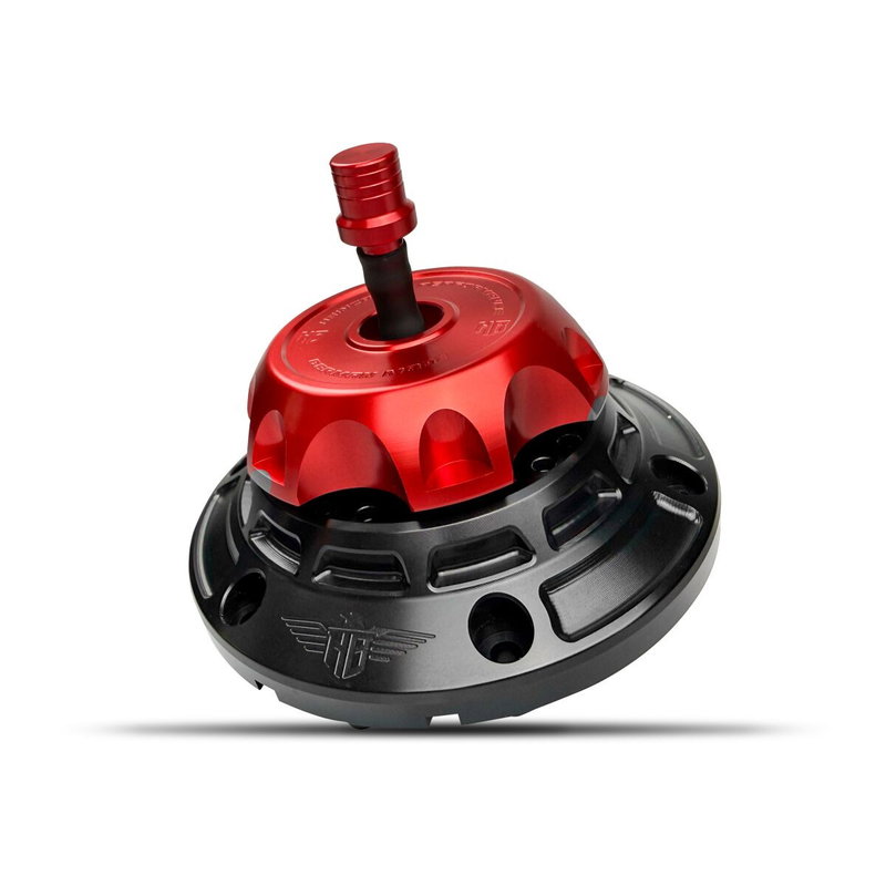 GAS CAP - FLT 24-UP - BLACK/RE
