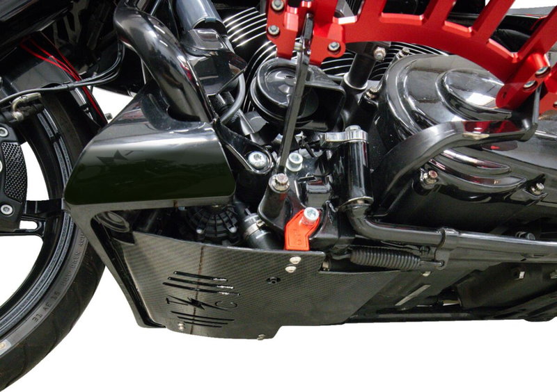 PLATE SKID CARBON GLOSS W/RED