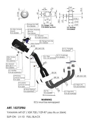 EXHAUST LV-10 YAM MT-07 / R7 /