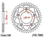 SPROCKET REAR 48T 530 BLK
