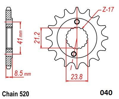 FRNT SPRCKET STEEL 520-14T HON