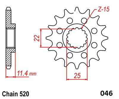 FRNT SPRCKET STEEL 520-16T KTM