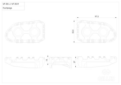 TECH-X ENDURO FOOT PEG SET RID