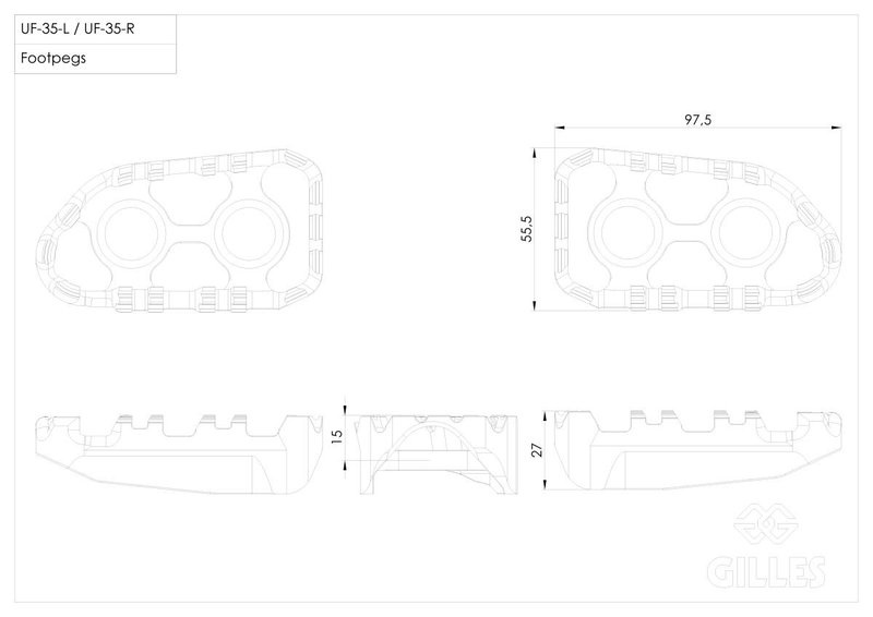 TECH-X ENDURO FOOT PEG SET RID