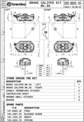 CALIPERS STD STYLEMA M4-30 100