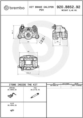 CALIPER PRIME P2.34 REAR TI