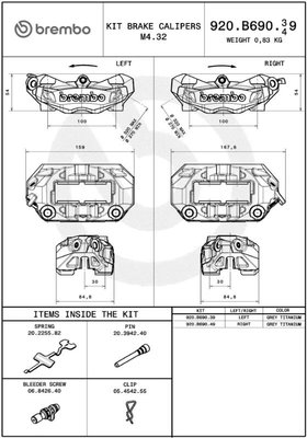 CALIPER PRIME M4.32 100MM FR/R