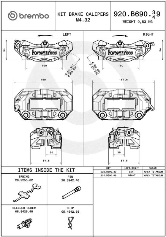 CALIPER PRIME M4.32 100MM FR/R