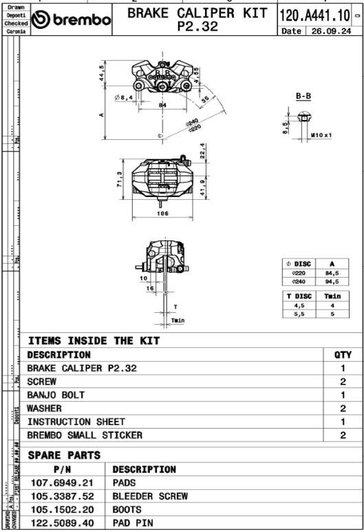 CALIPER UPGRADE GP2-SS 84MM RE