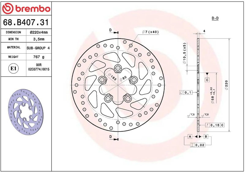 BRAKE DISC FIX FR/RR