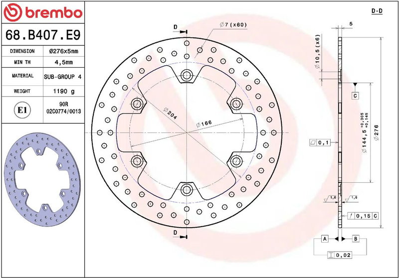 BRAKE DISC FIX FR/RR