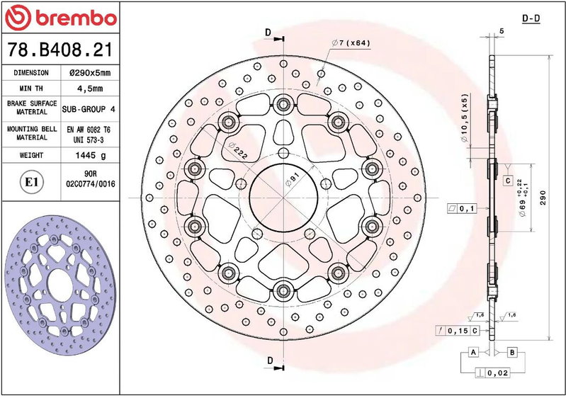 BRAKE DISC FLOAT FR