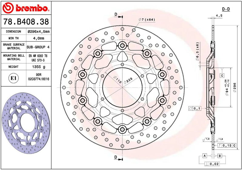 BRAKE DISC FLOAT FR