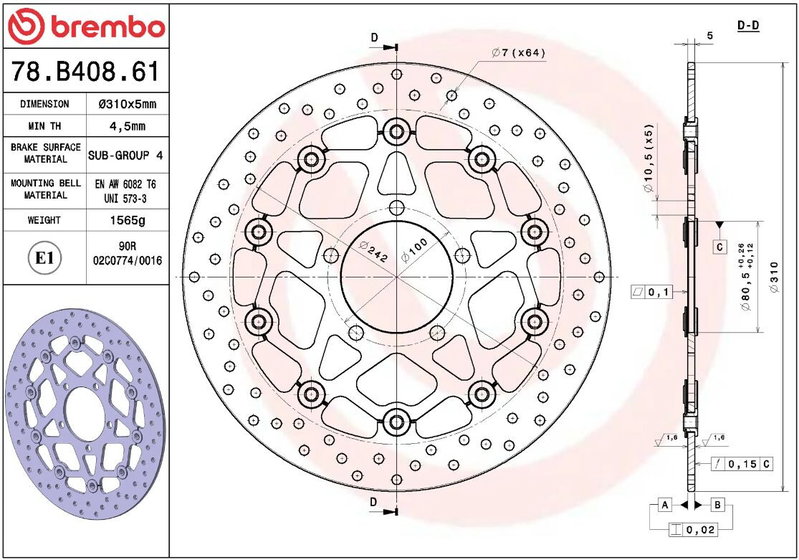 BRAKE DISC FLOAT FR