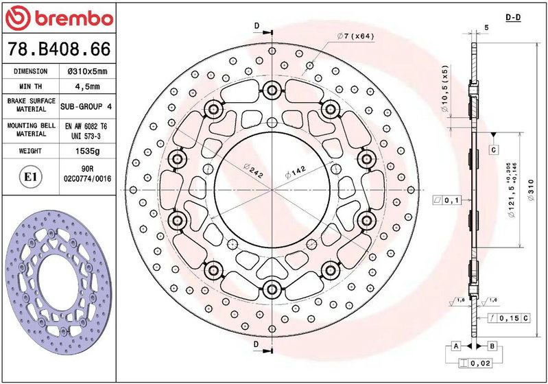 BRAKE DISC FLOAT FR