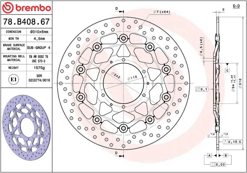 BRAKE DISC FLOAT FR