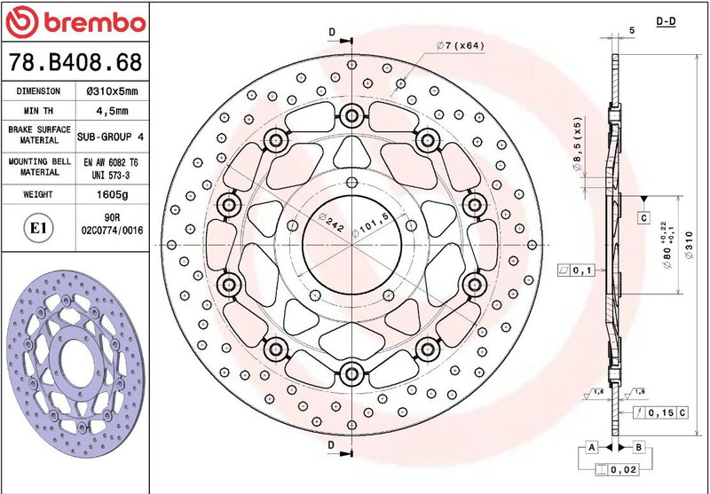 BRAKE DISC FLOAT FR