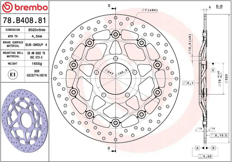 BRAKE DISC FLOAT FR