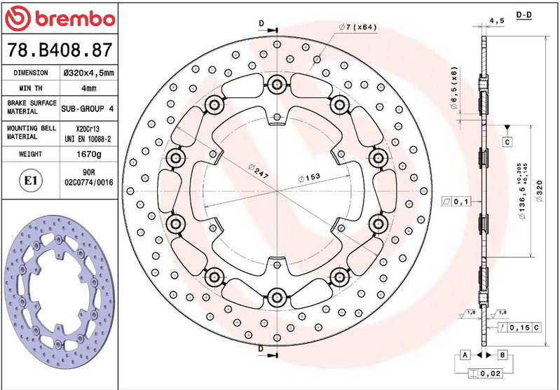 BRAKE DISC FLOAT FR
