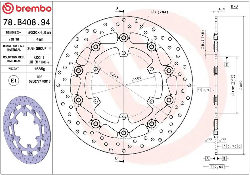BRAKE DISC FLOAT FR