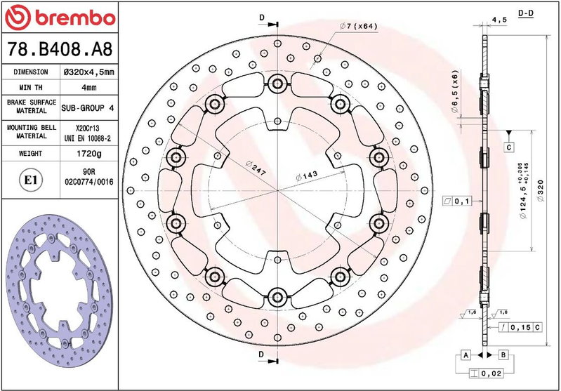 BRAKE DISC FLOAT FR