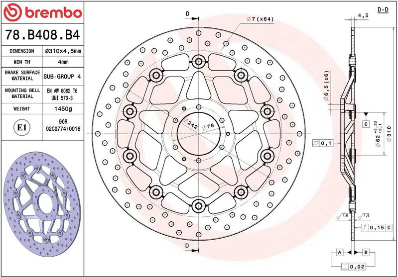BRAKE DISC FLOAT FR