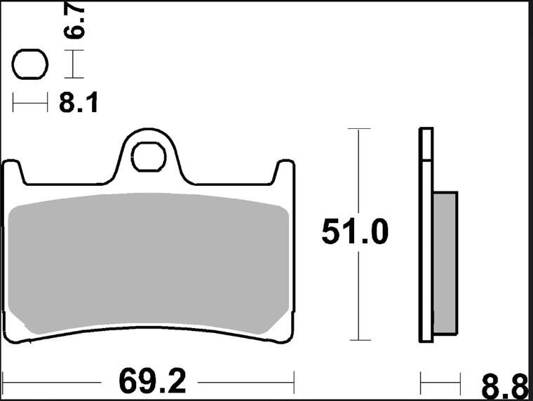 BRAKE PAD SR SINT FR