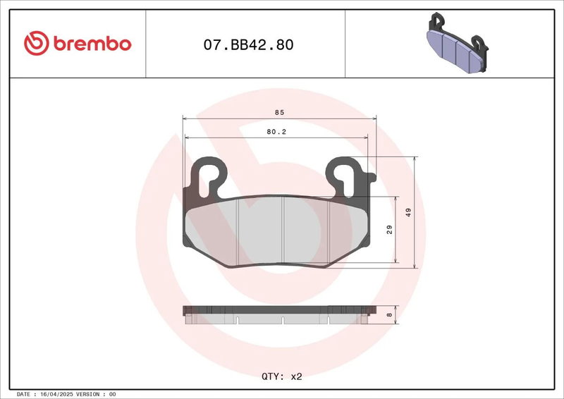 BRAKE PAD GE SINT FR