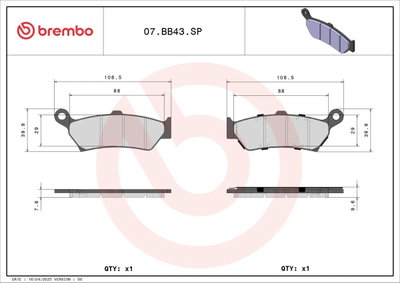 BRAKE PAD SP SINT RR