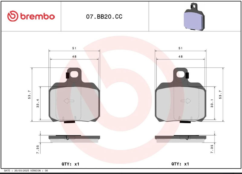 BRAKE PAD CC CAR/CER RR