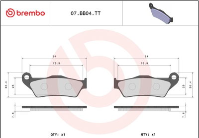 BRAKE PAD TT CAR/CER RR