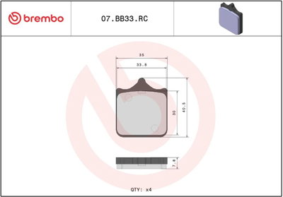 BRAKE PAD RC CAR/CER FR/RR