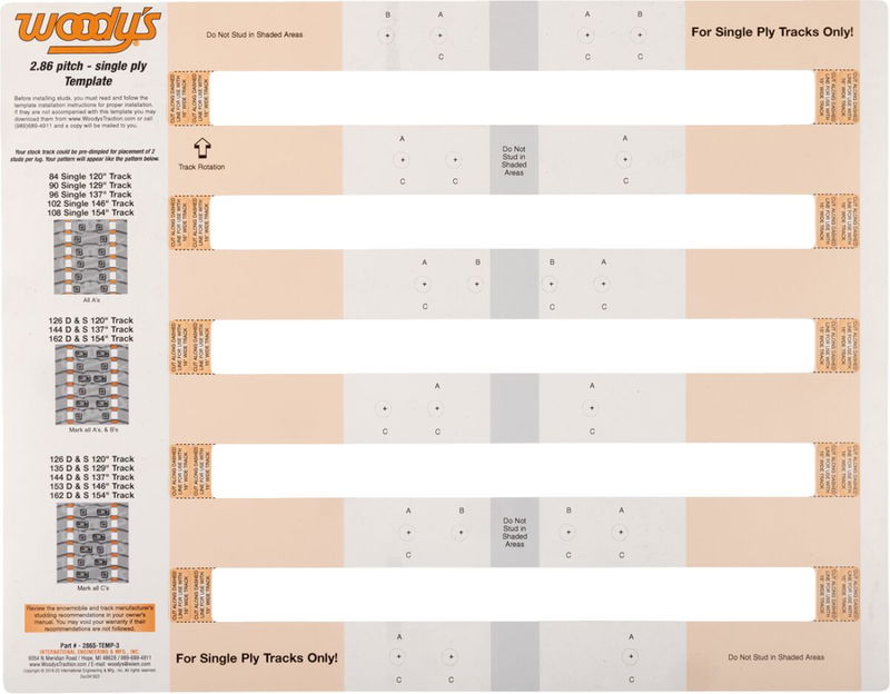 TEMPLATE STUDDING 2.86 PITCH S
