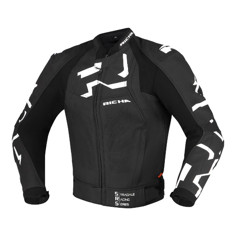 STRADALE LEATHER JACKET black/white 50