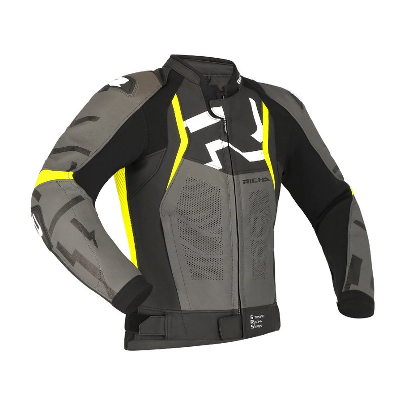 STRADALE LEATHER JACKET yellow/grey 62