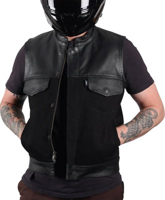 VEST KANAN LEATHER DENIM LARGE