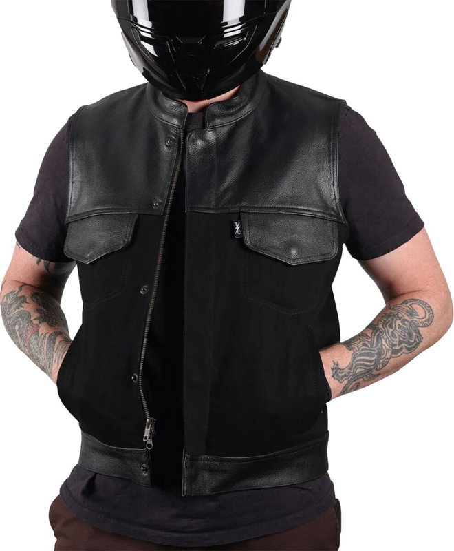 VEST KANAN LEATHER DENIM 2XL
