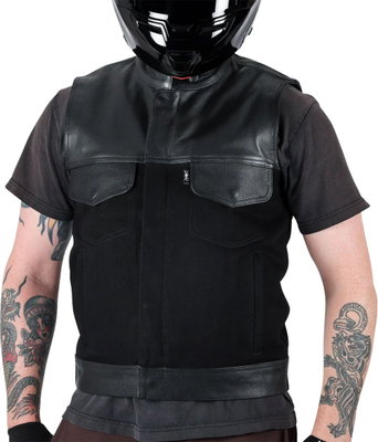 VEST KANAN LEATHER DENIM 2XL