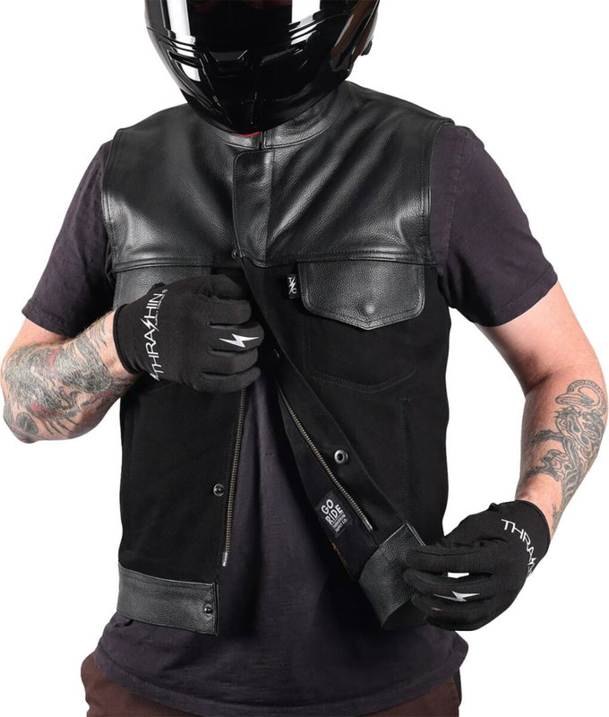 VEST KANAN LEATHER DENIM 2XL