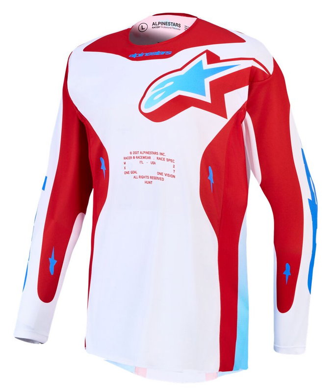 JERSEY RACER HUNT WHT/RED/BLU