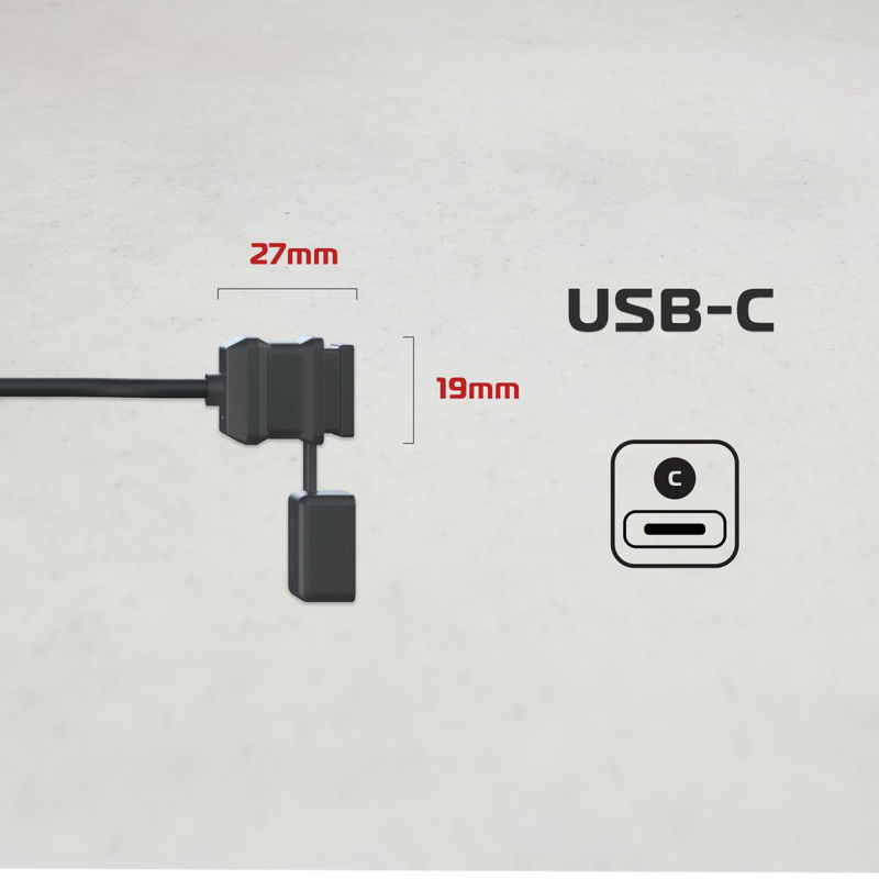 USB Type C 3.0A Laddningskit för Motorcykel – 12–24V