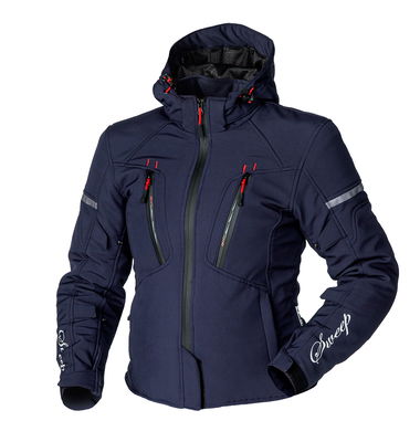 Sweep Flawless dam mc softshell jacka, navy blå/röd, 46
