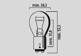 BULB 12V 21/5W BAY15D AMB 10PK