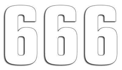NUMBER #6 16X7.5CM WH