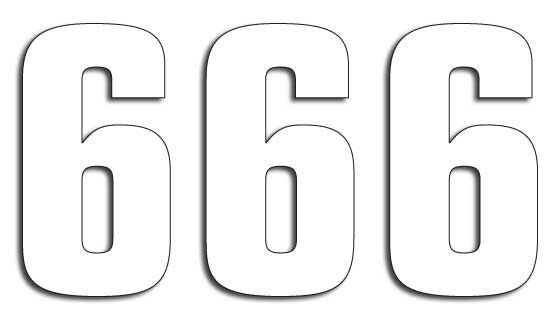 NUMBER #6 16X7.5CM WH