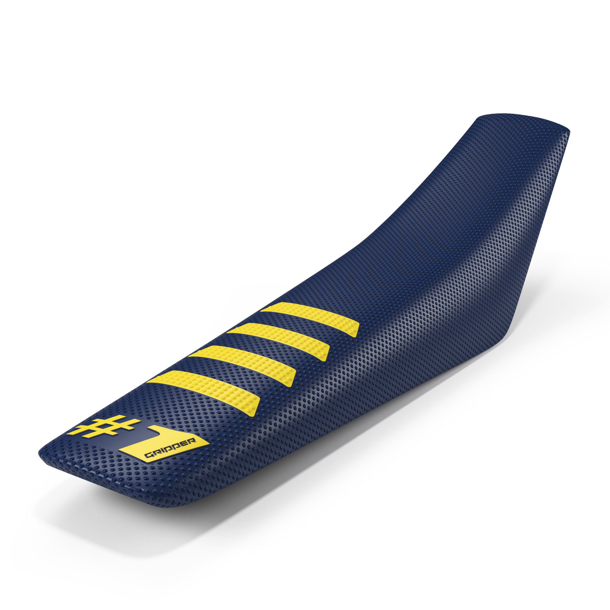 Onegripper Sadelöverdrag - RIBBED - Mörkblå/Gul