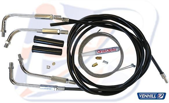 HD THROTTLE CABLE KIT BLACK. T