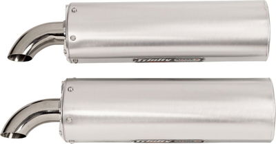 EXHAUST DUAL BRUSHED RZR XP100
